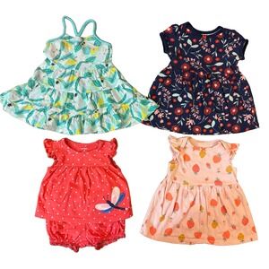 Okie Dokie Carters Baby Girl 6 Months Summer Dresses Outfits Clothes Lot Bundle